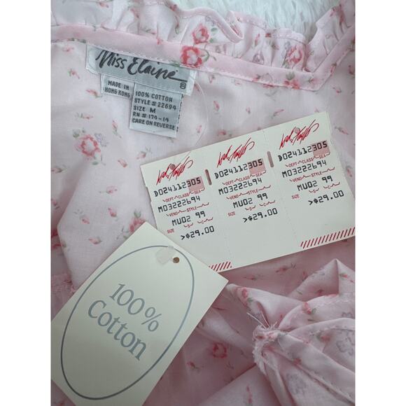NWT Vintage Miss Elaine for Lord & Taylor Cotton Floral sleeveless Nightgown M - Picture 12 of 14